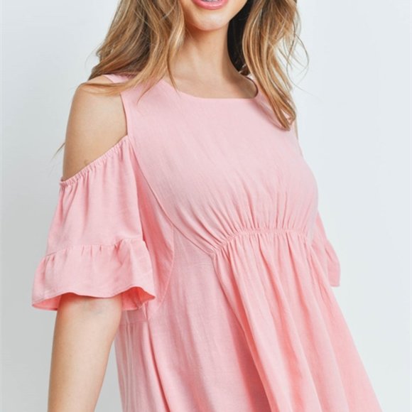 Boho Pink Jersey Cold shoulder top / blouse - Picture 6 of 6